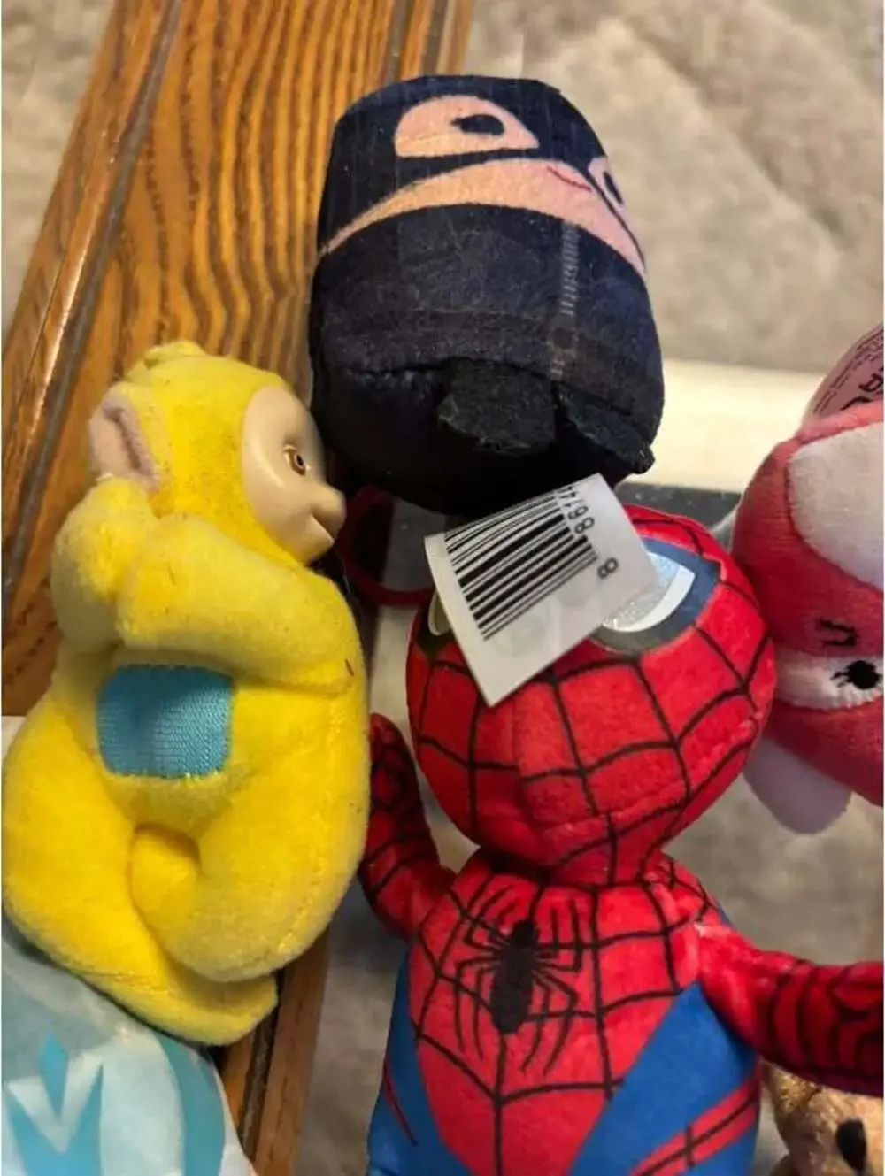 Assorted Small Plush Toy Lot - Spider-Man, Disney Tsum Tsum, Teletubbies